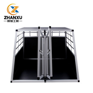 Large travelling car dog cage aluminium dog crate Aluminum Pet Car Cage