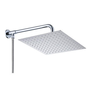 Pommeau de douche mural carré à jet de pluie et massage, avec raccord en T en cuivre, installation encastrée, anti-corrosion - Product Image 1