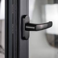 Fenêtre à auvent contemporaine à cadre noir avec ventilation supérieure et charnières dissimulées pour cuisine de maison moderne