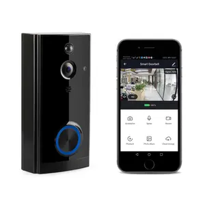 Sans fil wifi maison intelligente hd vidéo sonnette caméra 166 degrés d'anneau de téléphone interphone système mince nest hello vidéo sonnette