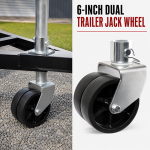 Roue pivotante double de 6 pouces pour cric de remorque, avec tube de 2 pouces, à visser, pièces de remorque marine pour cric de lèche de remorque de bateau, camping-car, VR - Product Image 1