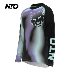 Set Unisex Maglia a Maniche Lunghe e Pantaloncini da Ciclismo MTB con Ginocchiere Rinforzate Tessuto Traspirante ad Asciugatura Rapida - Product Image 2