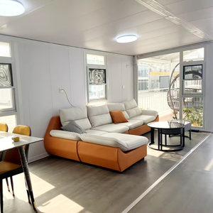 Maison de conteneur préfabriquée en acier moderne et luxueuse de 60 mètres carrés, extensible, 20x20, avec électricité solaire - Product Image 2