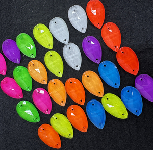 คริสตัลเย็บติดคุณภาพดี สีชมพูนีออน สีเหลืองนีออน สำหรับตกแต่งชุด - Product Image 5