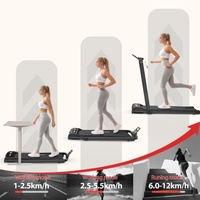 Tapis roulant électrique pliable haut de gamme, tapis de marche sous le bureau, silencieux, intelligent, pour la maison, moteur 2,5 CV, écran LED, bande de course