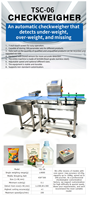 Machine de pesage industrielle à écran tactile pour convoyeur alimentaire, avec système de rejet automatique par poussoir pour sacs et cartons