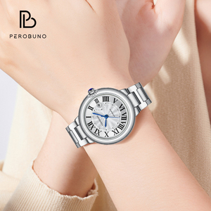 Reloj Mecánico de Acero Inoxidable PeroBuno para Mujer con Esfera de Números Romanos, Diseño Resistente al Agua, Elegante Visualización de la Hora con Corona y Agujas PB - Product Image 5