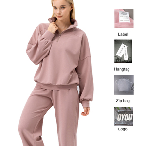 Ensemble survêtement et sweat-shirt <span class=keywords><strong>de</strong></span> <span class=keywords><strong>luxe</strong></span> pour femme, taille EU S - 2XL, 45% coton, 40% polyester, 15% élasthanne, personnalisable - Product Image 3