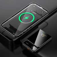 Mini batterie externe portable avec batterie magnétique 5000 mAh, chargeur sans fil 15 W, interfaces d'entrée Micro USB et Type-C