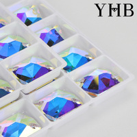 YHB cristal de verre cosmique de haute qualité AB pierres à coudre au clair de lune Flatback coudre sur strass pour vêtement vêtements coudre sur pierre