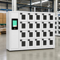 Casier de recharge pour téléphones portables à 20 compartiments pour les écoles, avec accès intelligent par reconnaissance faciale et empreintes digitales, et utilisation sécurisée à fixer au mur
