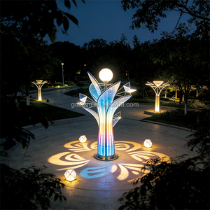 Luz LED RGB con Forma de Capullo de Flor para Monumentos Navideños (Acero Inoxidable + PC) IP65 Impermeable, Decoración Artística para Plazas de Ciudad, Iluminación de Paisajes - Product Image 3