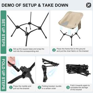 Sillas Plegables Portátiles de Metal Ligero con Altura Ajustable, Bolsa de Transporte y Bolsillos Laterales para Camping, Playa, Pesca y Picnic - Product Image 4
