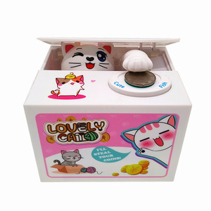 <span class=keywords><strong>Salvadanaio</strong></span> Automatico a Forma di <span class=keywords><strong>Gatto</strong></span> in Plastica, Design Animale Carino, Giocattolo Educativo per Bambini - Product Image 3