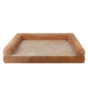 Nouveau design de lit pour chien respirant avec trois accoudoirs latéraux, adapté à toutes les saisons, matelas pour animaux de compagnie de style canapé carré - Product Image 4