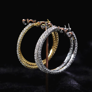 StoneFans con strass lucido grandi orecchini a cerchio - Product Image 6