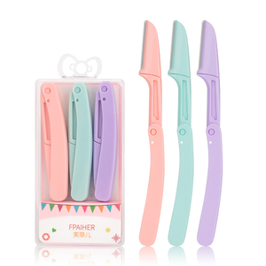Lot de 3 rasoirs portables pliables roses mignons <span class=keywords><strong>pour</strong></span> le <span class=keywords><strong>visage</strong></span>, mini-tondeuses à sourcils, stylos de microblading, lames de <span class=keywords><strong>rasoir</strong></span> <span class=keywords><strong>pour</strong></span> l'épilation faciale - Product Image 1