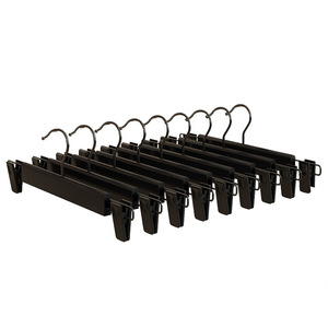 Pant Skirt Hangers Matte Black Hook Type Clothing Organizer For Wardrobe Dormitory Use - Product Image 1