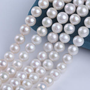 Perles Edison en gros 10-12mm Perles d'eau douce naturelles Perles blanches semi-finies en vrac pour collier DIY Accessoires - Product Image 4