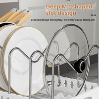 Support de rangement moderne pour couvercles et couvercles de casseroles, multifonctionnel et peu encombrant pour comptoir de cuisine