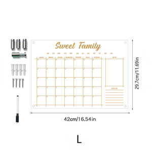 Custom Acrylic Clear Weekly Meal Planner Board Reusable Refrigerator Magnet Dry Erase Board Week Calendar - Product Image 6