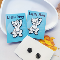 Épingles de revers personnalisées à collectionner, personnages de dessins animés mignons, épingles en émail souple avec carte en papier