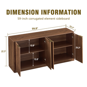 67-inch Modern Wavy <b>Sideboard</b> Curved Contour Design Storage Function for Kitchen Living Room Hotel Easy Assembly Adjustable - Product Image 6