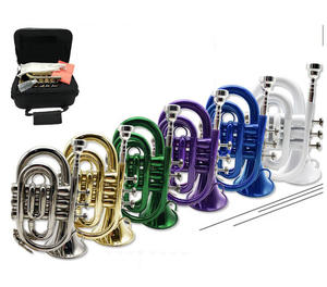 Instrument à vent musique trompette de poche couleurs si bémol performance d'étudiant bonne qualité petit <span class=keywords><strong>cornet</strong></span> trompette kit de cor - Product Image 2