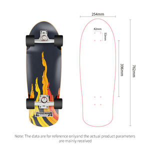 <span class=keywords><strong>32</strong></span> 10.5 pouces professionnel complet planche à roulettes de surf 7ly plateaux d'érable 65*47 roues patins de surf - Product Image 4