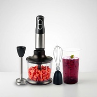 Mixeur Plongeant Électrique Portable 2-en-1 HB-201 200W Rechargeable USB Lame en Acier Inoxydable 600ml Hachoir de Cuisine