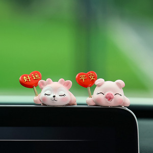 Ornements de voiture en résine représentant des animaux de dessin animé, décorations pour tableau de bord, cadeau pour l'intérieur de la voiture - Product Image 2