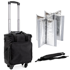 Carro rodante acolchado aislado hebilla desmontable divisores enfriador bolso extraíble 6 botellas portador <span class=keywords><strong>de</strong></span> vino equipaje maleta bolsa - Product Image 6
