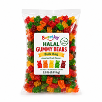 Oursons gélifiés en vrac, vente en gros, 2lb 5lb, bonbons aux fruits assortis, option halal, gommes moelleuses et masticables pour les distributeurs