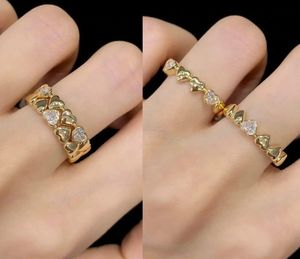 Anillo de Diamantes de Oro Real de 18K para Mujer Xinfly, 0.33ct, con Corazón, Joyería Fina para Compromiso, Boda o Regalo de Fiesta - Product Image 5