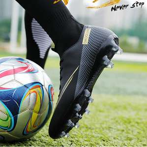 Stivali da calcio alti da uomo scarpe da calcio stringate in bianco nero blu-32-47 gamma taglia inverno stagione appropriata - Product Image 5