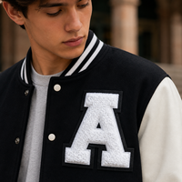 Nouveau Patch en Chenille Écologique Brodé en Feutre avec Lettres de l'Alphabet Américain pour Blouson Universitaire - À Coudre sur les Chapeaux