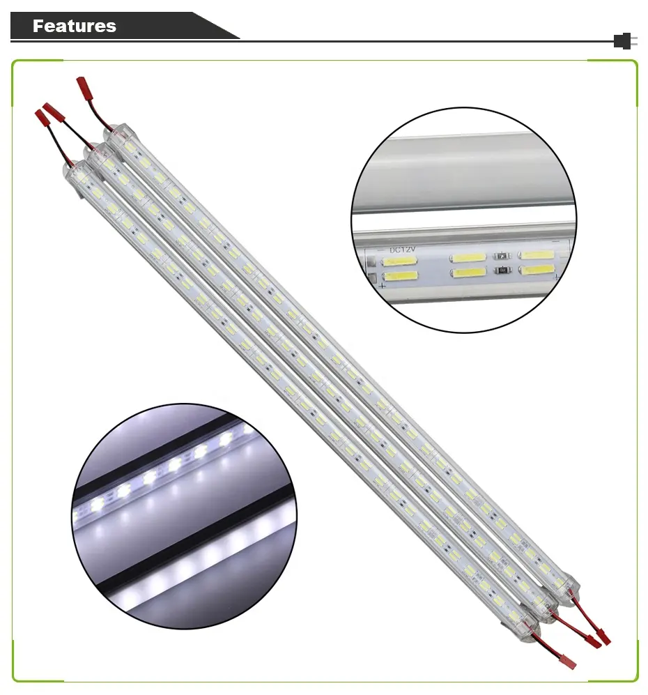 4014 144leds LEDハードストリップDC12V 72 144 SMD 5630 4014 2835 7020 8520 LEDハードハードLEDストリップバーライト1mアルミニウム