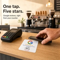 Carte de rétroaction à double canal NFC Tap Plus avec lecture QR pour restaurants, salons de coiffure, cliniques dentaires, salles de sport et équipes de comptoirs de service