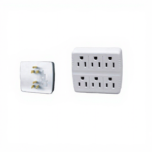 6 <span class=keywords><strong>presa</strong></span> di Modo di Alimentazione Elettrico di Messa A Terra Della Parete di CA <span class=keywords><strong>Adattatore</strong></span> Rubinetto 3 Prong NUOVO - Product Image 1