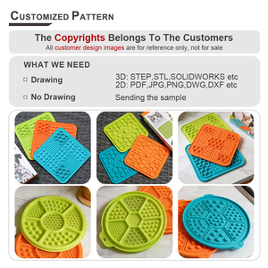 ชามอาหารสัตว์เลี้ยงแบบซิลิโคนเกรดอาหาร ป้องกันการกินเร็ว สำหรับแมวและสุนัข พร้อมแผ่นรองเลีย  รับทำโลโก้ตามสั่ง - Product Image 2