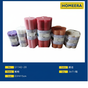 Pacchetto all'ingrosso all'ingrosso di 36 D7xH15cm candele di colore misto per decorazioni per la casa ed eventi set di candele - Product Image 1