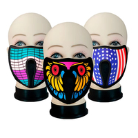 Masque lumineux LED activé par le son, prix d'usine, pour Halloween, fête musicale, masque effrayant pour cosplay, rave, festival, lumineux