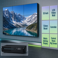 Mur vidéo LCD IPS 55 pouces avec cadre de 1,8 mm, contrôleur de matrice d'affichage, luminosité 500 cd/m², garantie 2 ans pour salle de contrôle