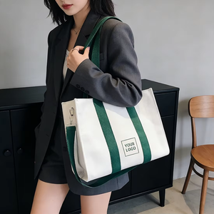 กระเ<span class=keywords><strong>ป</strong></span>๋าผ้าแคนวาสขนาดใหญ่แบบสะพายข้าง ดีไซน์ทันสมัย สำหรับผู้หญิง  ใช้ซิป  แข็งแรงทนทาน เหมาะสำหรับการช้อป<span class=keywords><strong>ป</strong></span>ิ้ง - Product Image 3