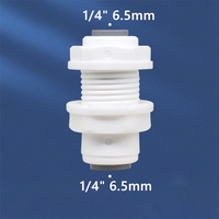 Adaptateur de traversée rapide en POM de qualité alimentaire 1/4 et 3/8 pouces pour système d'osmose inverse et aquarium