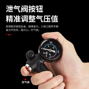 Pompe à vélo portable haute pression en alliage Bolany, adaptateur de buse 300 Psi pour fourche avant et amortisseur arrière - Product Image 5