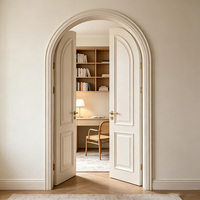 Portes d'entrée doubles battantes en bois composite, style français vintage, étanches et insonorisées, pour usage domestique