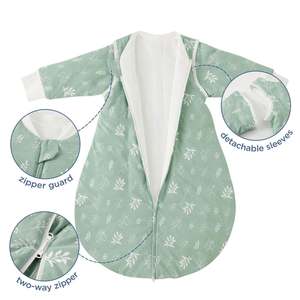 Sac de couchage 100% coton imprimé dinosaure 3,5 Tog avec manches amovibles 68-80 cm/6-14 mois - Product Image 4