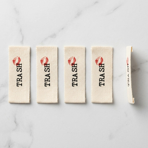 Eco-friendly cotton <b>labels</b> Custom printed logo <b>labels</b> Damask woven neck <b>labels</b> High density wash <b>labels</b> - Product Image 2