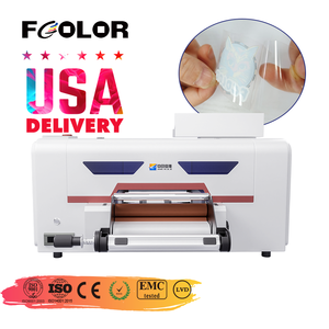 Fcolor baskı 42cm A2 A3 hepsi 1 Mini rulodan ruloya UV DTF etiket yazıcı makinesi laminar ile AB filmi